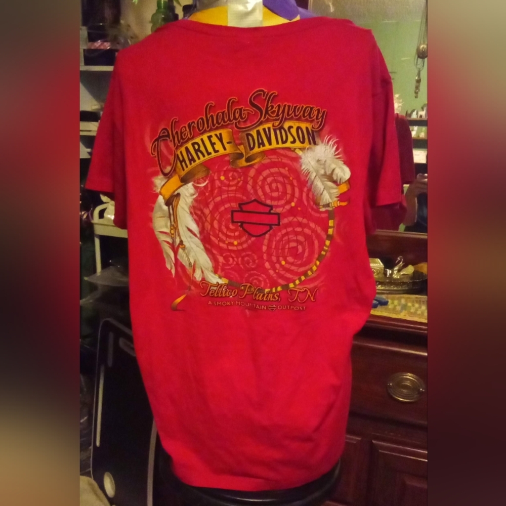 Harley-Davidson Red Graphic T-Shirt - Picture 3 of 4
